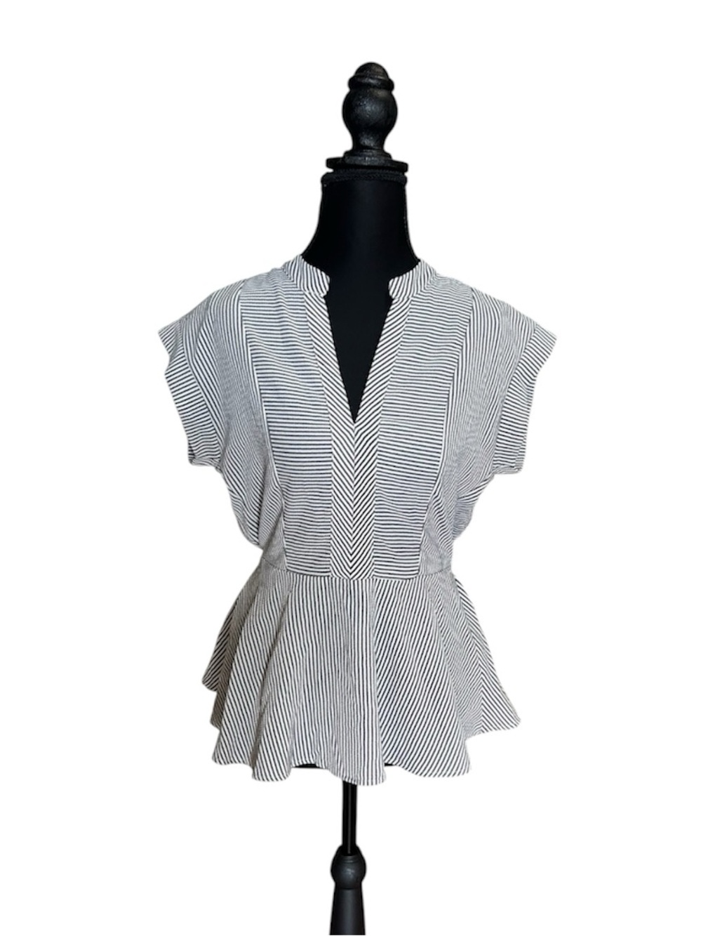 Monteau Los Angeles striped peplum blouse
